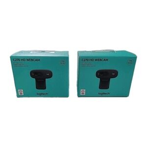 Lot Of‎ 2 Logitech C270 HD Webcam Video Conferencing Meeting 720p Brand New